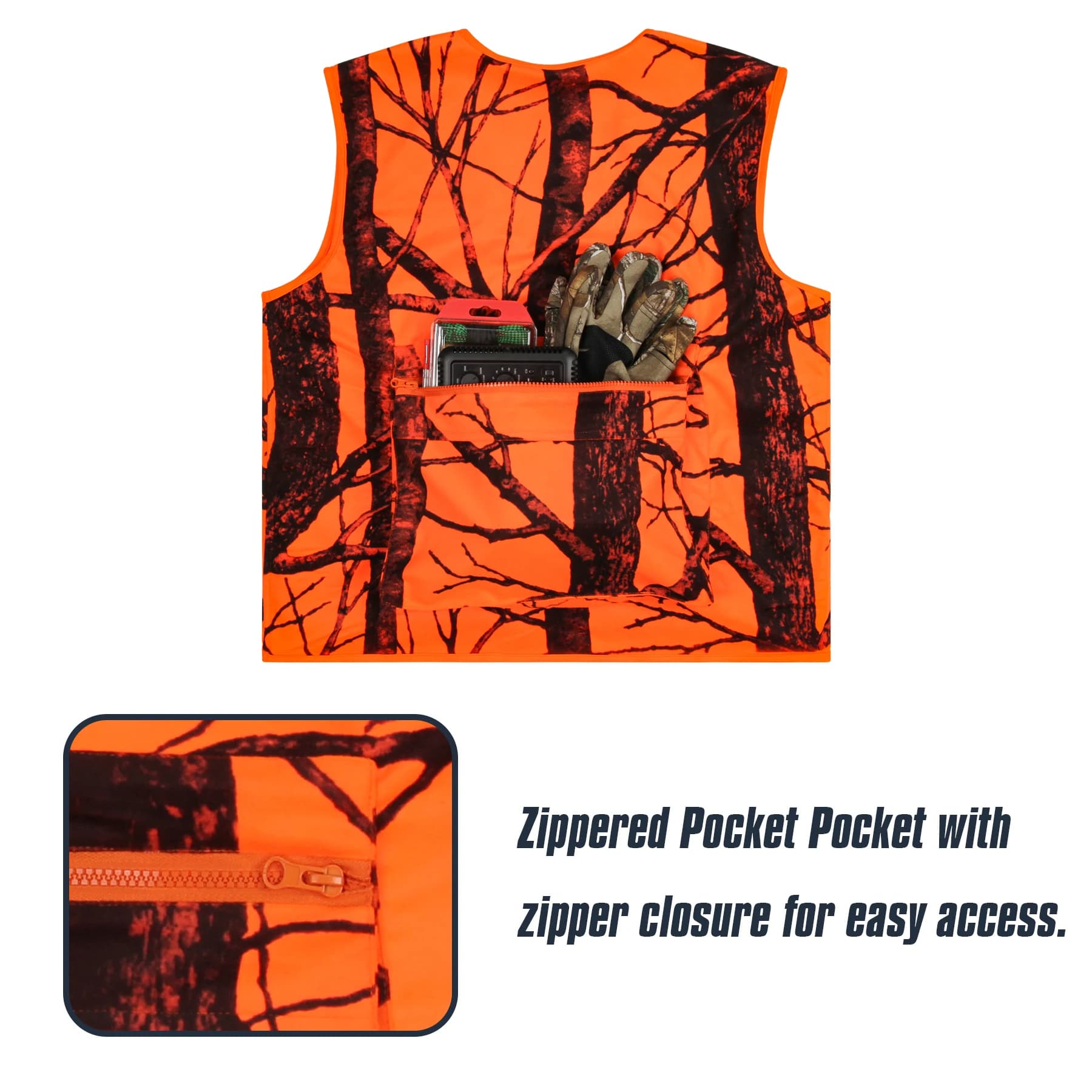 Gilet outdoor GUGULUZA orange multiples poches pêche chasse randonnée séchage rapide respirant M-4XL