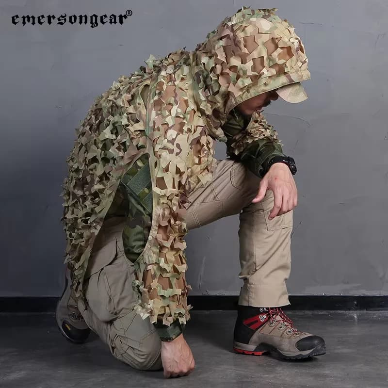 Combinaison Ghillie légère Emersongear camouflage discret pêche chasse secrète vêtement sniper