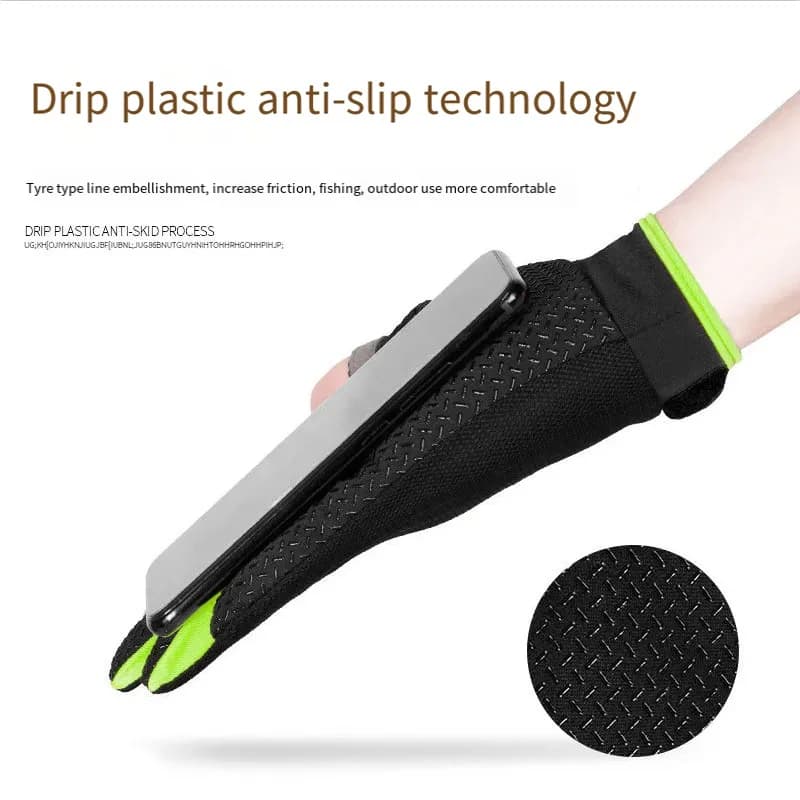 Gants de pêche imperméables anti-dérapants 3 doigts coupés pour carpe chasse extérieur