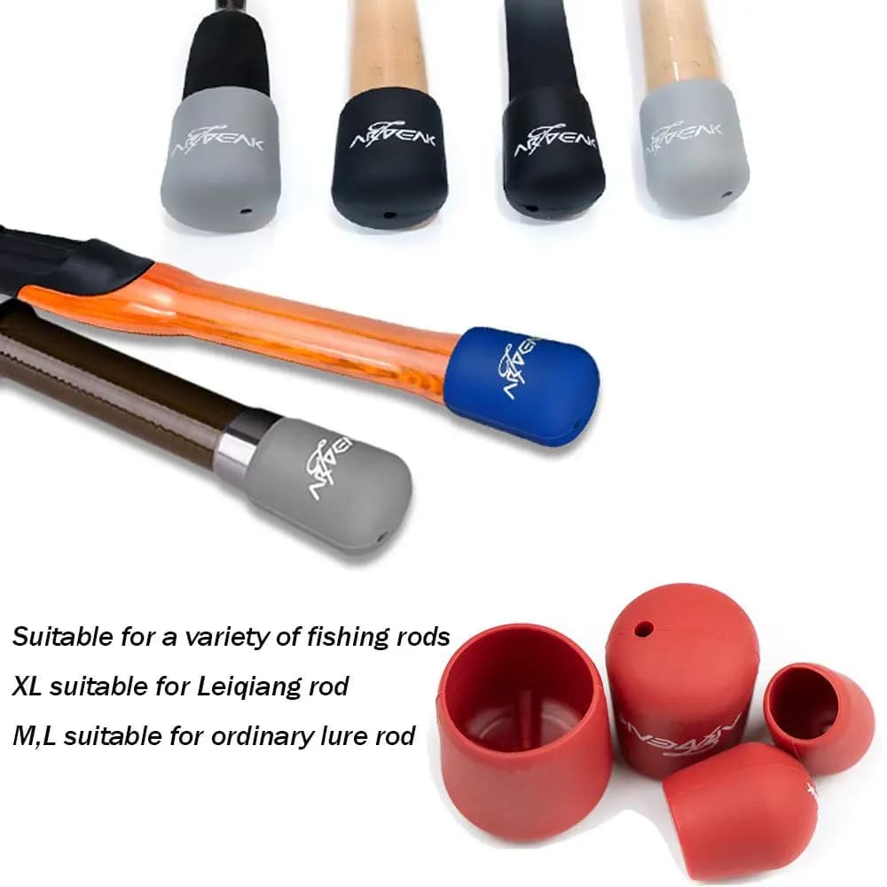 Protège-poignée silicone pour canne à pêche couvre fond protection accessoires couleur aléatoire