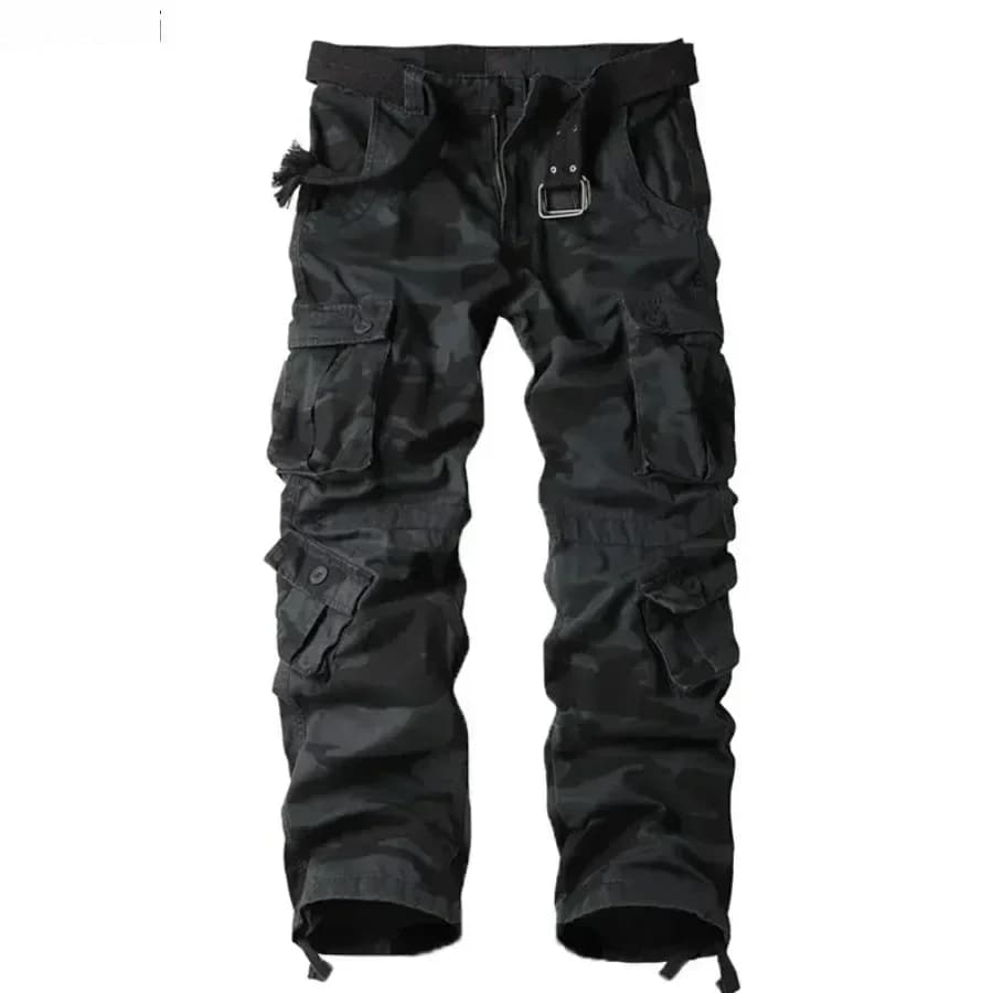 Pantalon cargo camouflage pur coton homme - Multi-poches pour pêche confortable
