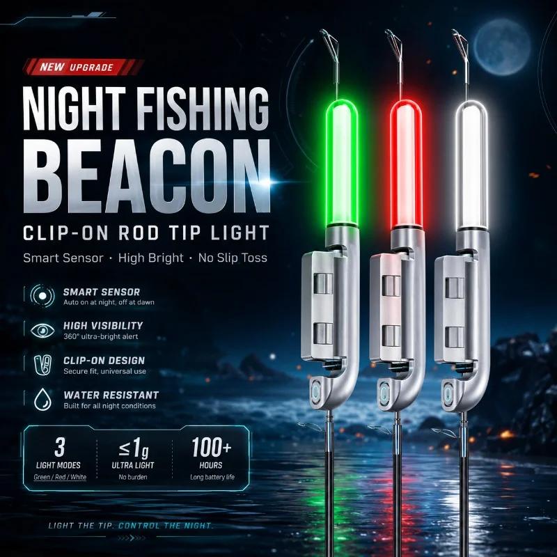 Lumière électronique LED amovible étanche pour canne à pêche - Accessoire nuit pêche rocheuse CR425