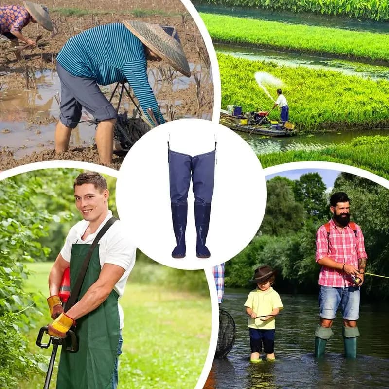 Waders poitrine pour hommes avec bottes intégrées - Imperméables chasse canard riziculture camping