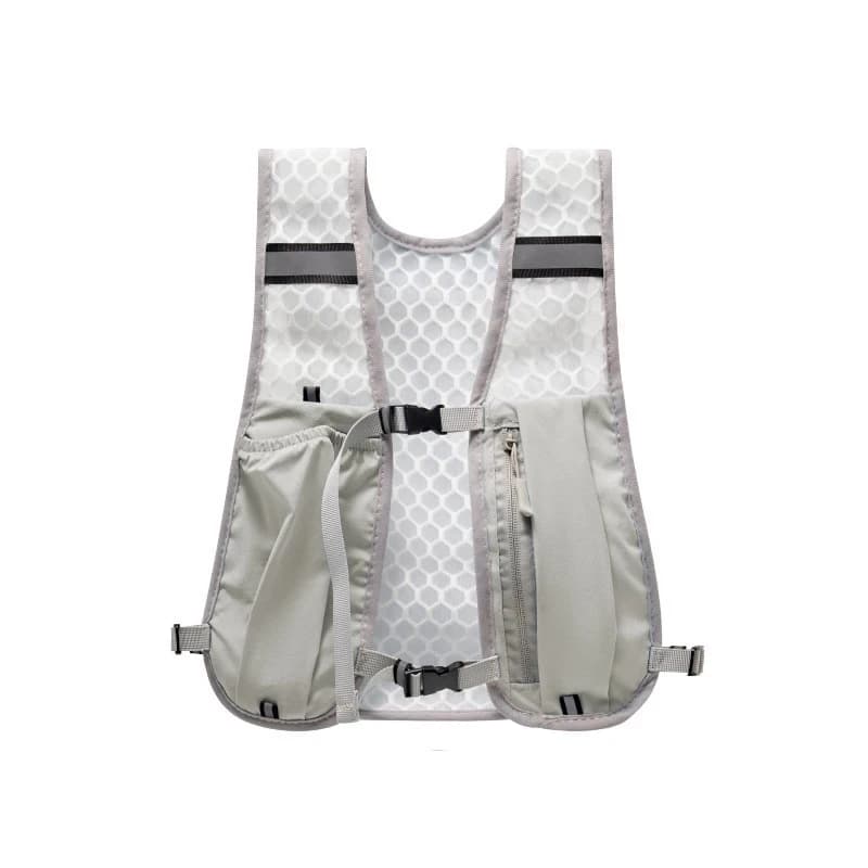 Veste de course légère hydratation avec poche à eau et rangement téléphone réfléchissante pour la pêche