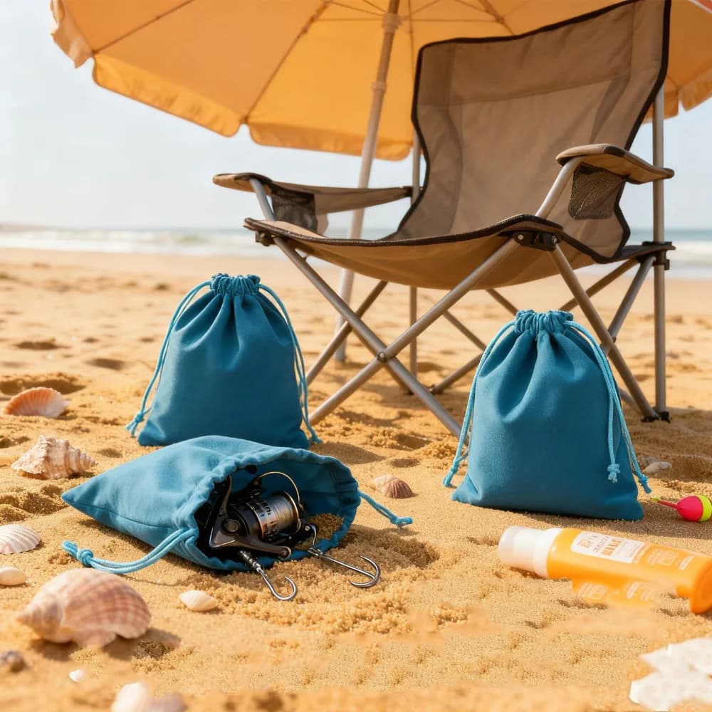 Sac de protection portable pour moulinets de pêche avec cordon de serrage - Étui de rangement pour accessoires