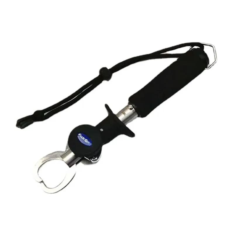Pince à lèvres portable pour poisson avec pèse-poisson et mètre ruban - Outil de pêche en acier inoxydable