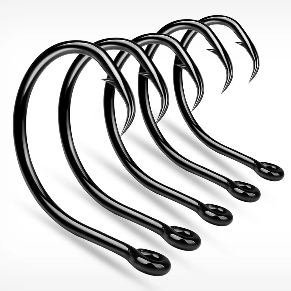 Hameçons circle octopus 10 pièces barbelés force traction élevée pour silure eau douce tailles