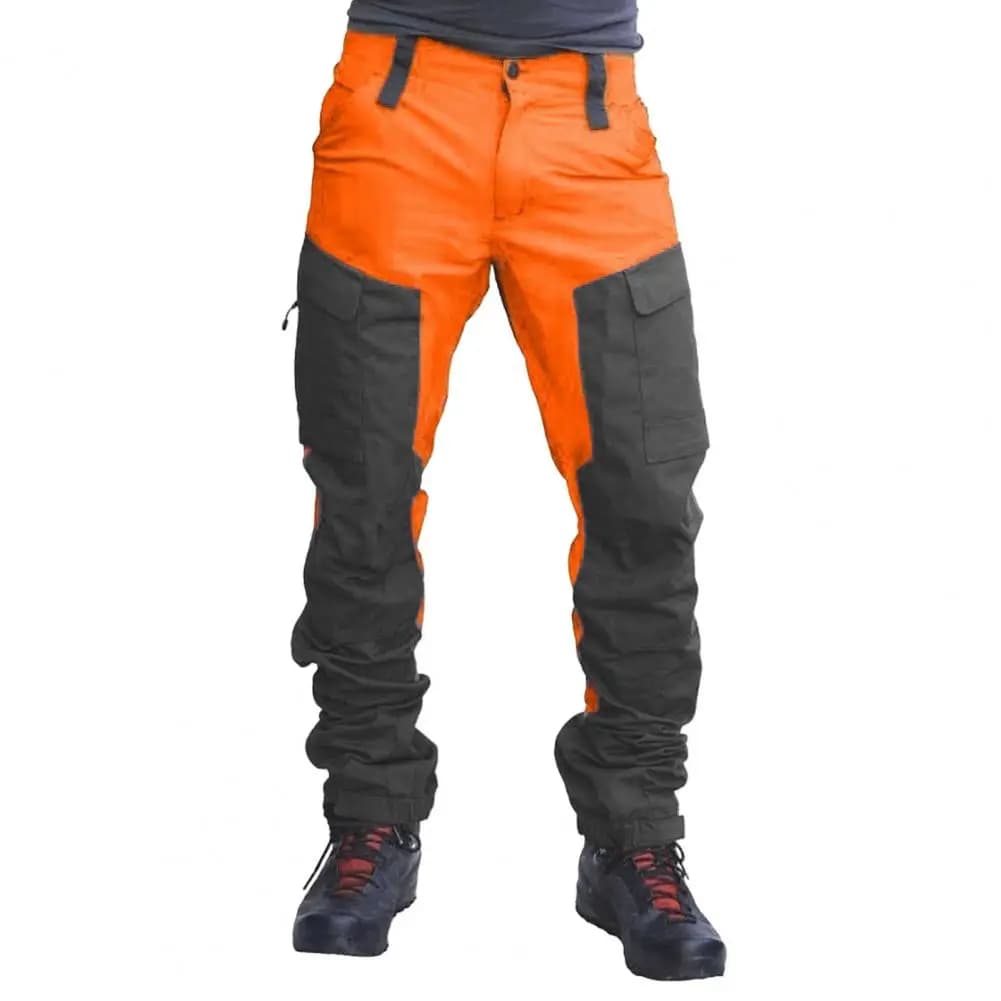 Pantalon cargo outdoor multi-poches montagne réparation pêche travail homme colorblock