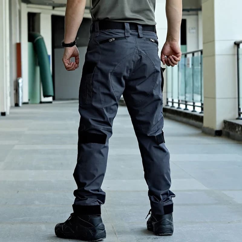 Pantalon cargo tactique résistant homme - Randonnée pêche entraînement multi-poches imperméable T-shirt