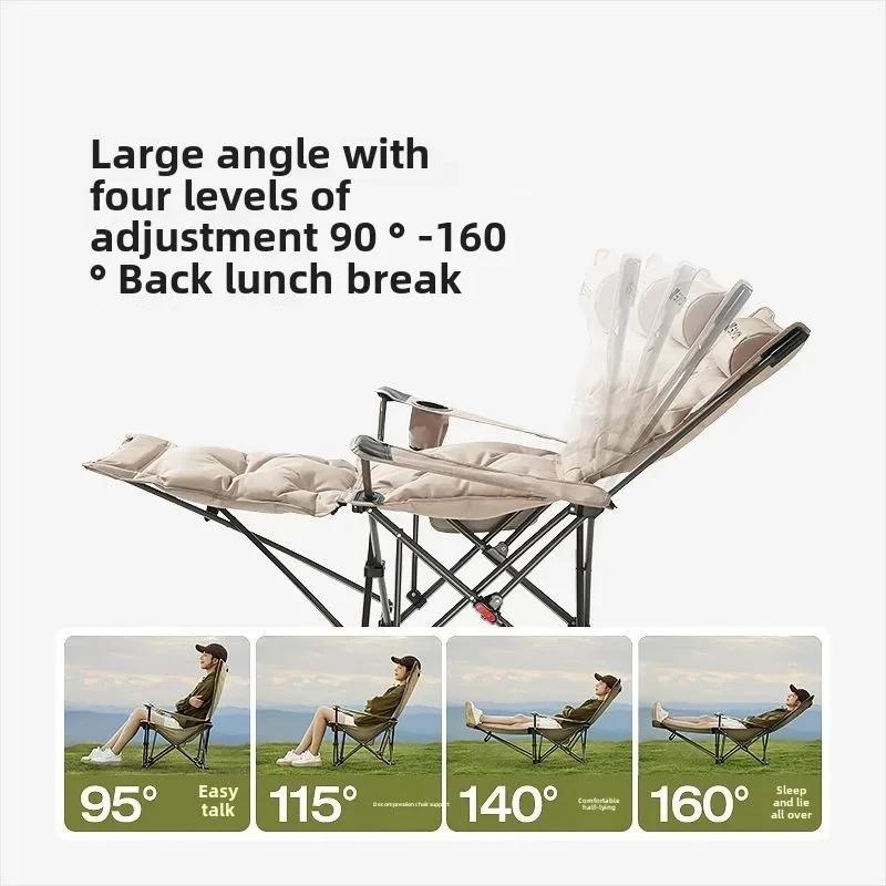 Fauteuil camping inclinable pliant portable dossier réglable siège coton pour pêche plage voyage extérieur