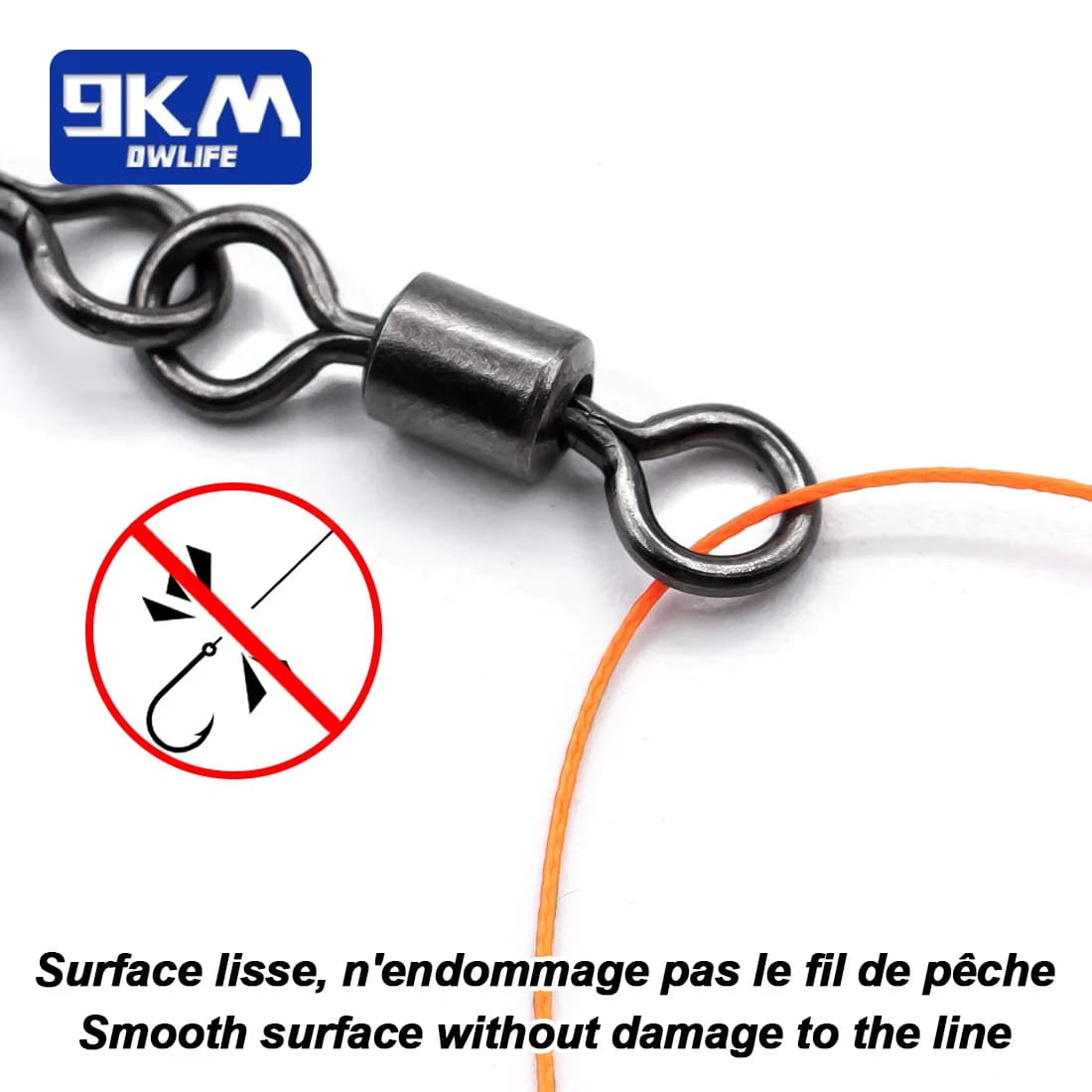 Émerillons barrel 3 axes pêche mer - Connecteurs ligne 15-60 pièces pour basse ligne leurres