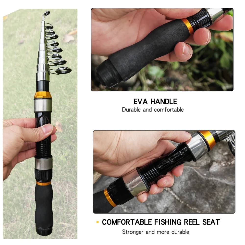 Canne télescopique JOSBY 2.3m 2.1m 1.5m mini voyage carbone feeder carp ultra courte portable