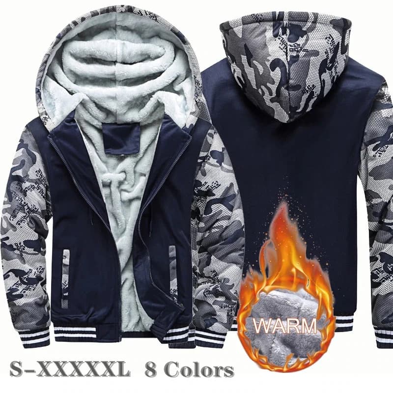 Veste pêche camouflage polaire - Vêtement chaud discret pour pêche hivernale