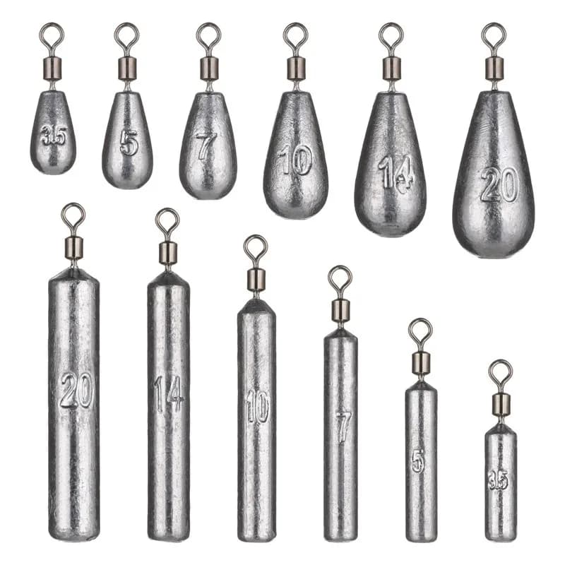 Lot de 5 plombs goutte d'eau de 3.5g à 20g pour pêche carpe - Poids plombés pour appâts et montages