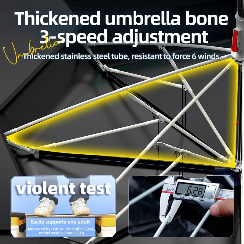 Parapluie de pêche télescopique YUZHIYUAN protection UV 50+ pliable avec ancre sable voyage
