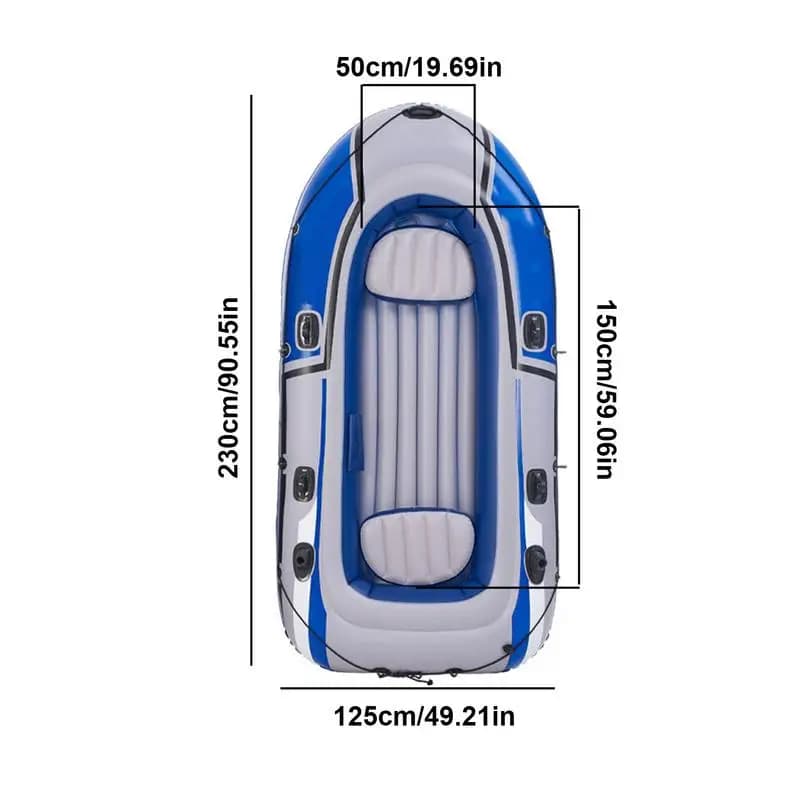Bateau gonflable PVC 3 places kayak canot pour pêche plongée rafting et transport moteur