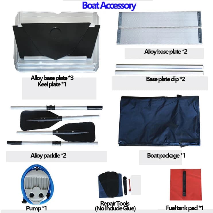 Bateau gonflable professionnel PVC 1.2mm anti-choc avec plancher aluminium - Rafting pêche