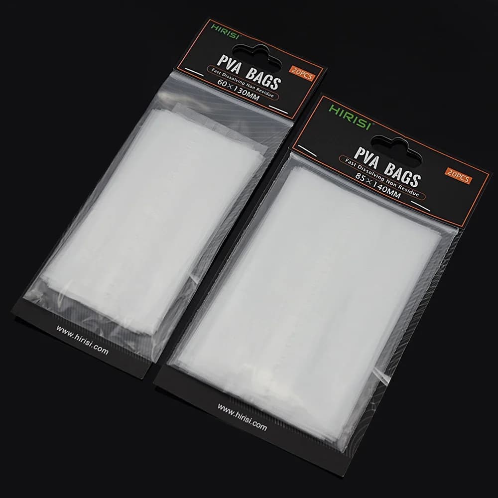 Sachets PVA pour la pêche à la carpe, lot de 20, tailles 60x130, 85x140 et 70x200