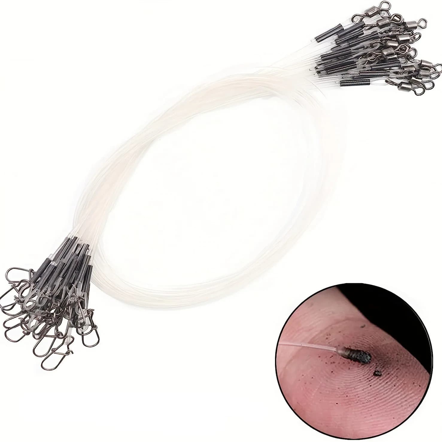 Set ligne carbone fluorocarbone avec émerillon roulant et verrou rapide, test pression 7-18kg canne