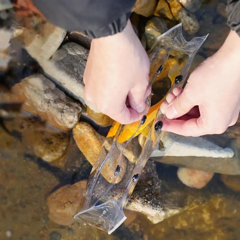 Nouveau sac à poissons PVC transparent design pratique avec échelle UV et fermeture snap