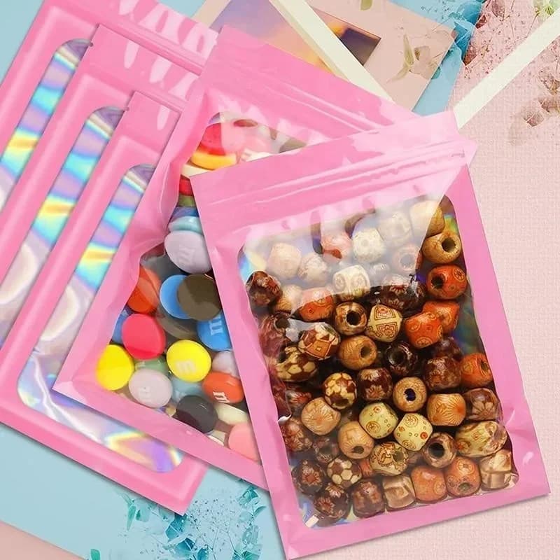 Sacs ziplock épais holographiques rangement leurres pêche - Pochettes colorées sans trou pour matériel