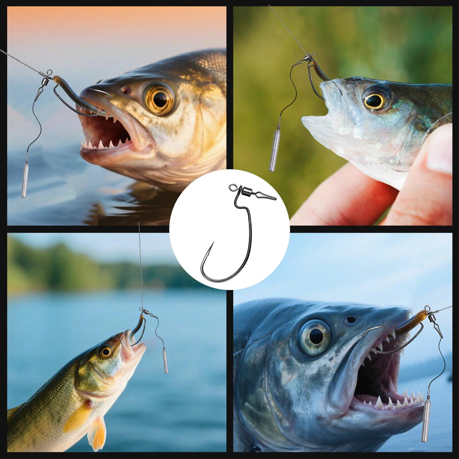 Hameçon EWG FishTrip avec émerillon roulant pour montages Texas et Carolina rig bass