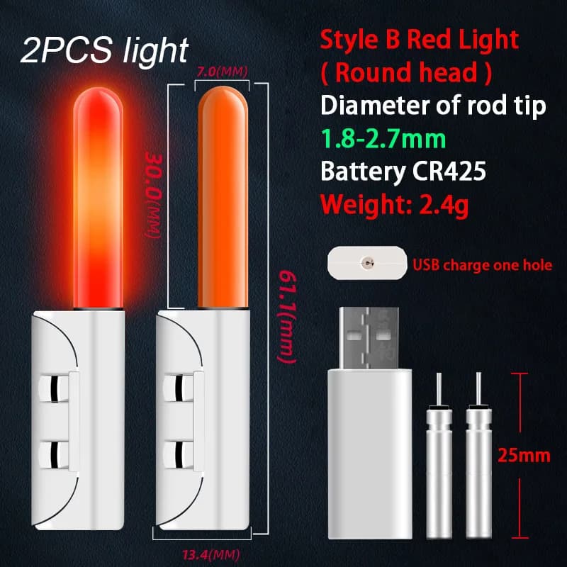 Lampe de canne à pêche lumineuse LED CR425 étanche amovible pour pêche de nuit et rockfishing