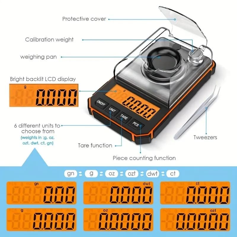 Balance de précision professionnelle 0.001g 50g pour peser appâts et petits accessoires de pêche