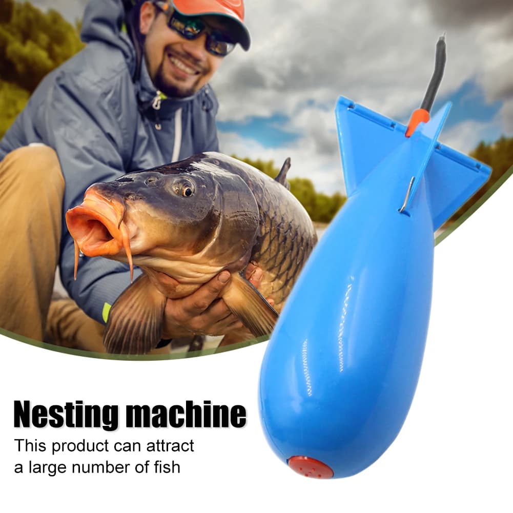 Feeder fusée pour pêche à la carpe - 10.5/14.5/17.5cm avec flotteur et porte-appâts