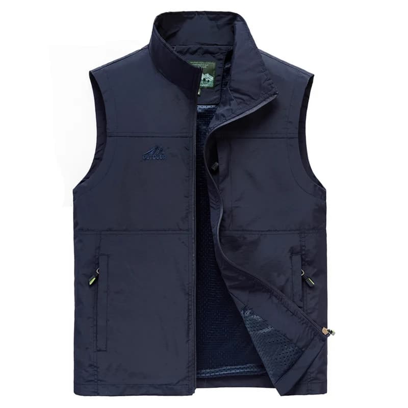 Veste sans manches homme pêche été respirante avec multiples poches pour équipement extérieur 8XL