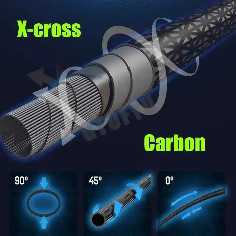 Canne télescopique carbone rock fishing 2.7m à 7.2m ultra légère pour leurres carpe mer