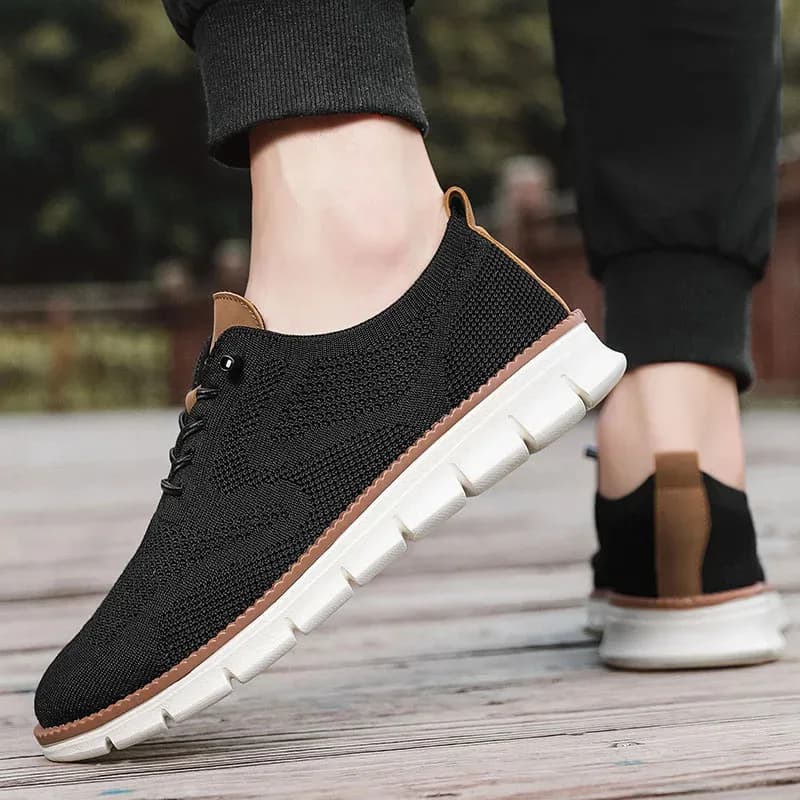 Chaussures de pêche habillées homme en cuir respirant, design color block, légères pour pêche et sorties