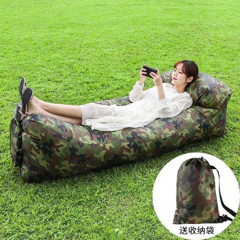 Canapé gonflable rapide air lounger pour camping plage pêche pique-nique lit paresseux portable pliable