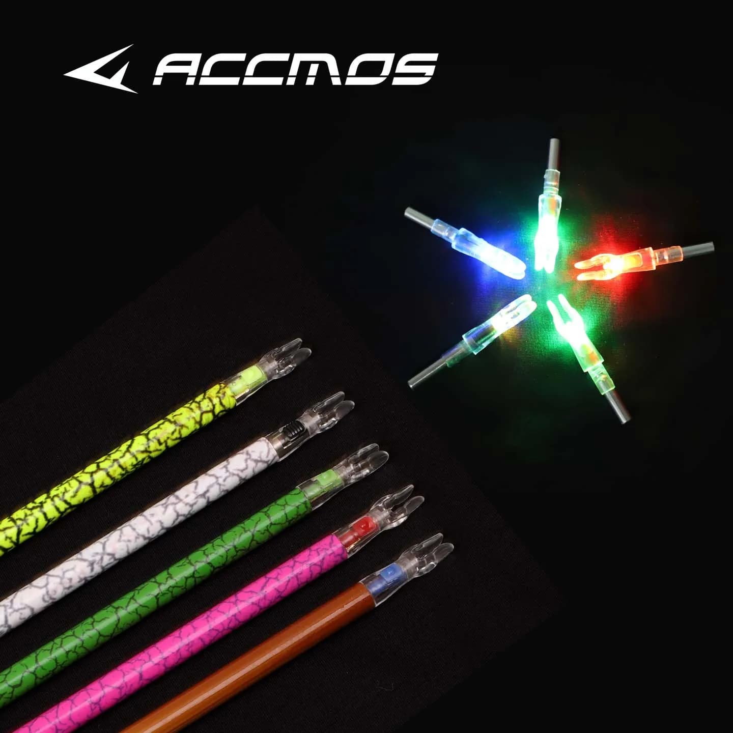 Encoches LED 12pcs multi-couleurs pour fûts 4.2/5.2/6.2mm - accessoire chasse pêche nocturne