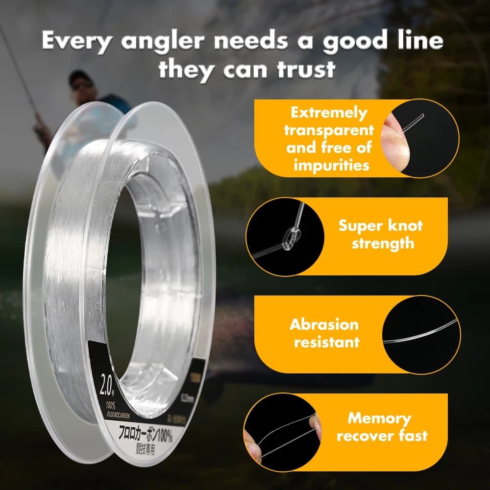 Bas de ligne fluorocarbone ZUKIBO 99% japonais 100m pour pêche carpe monofilament coulante