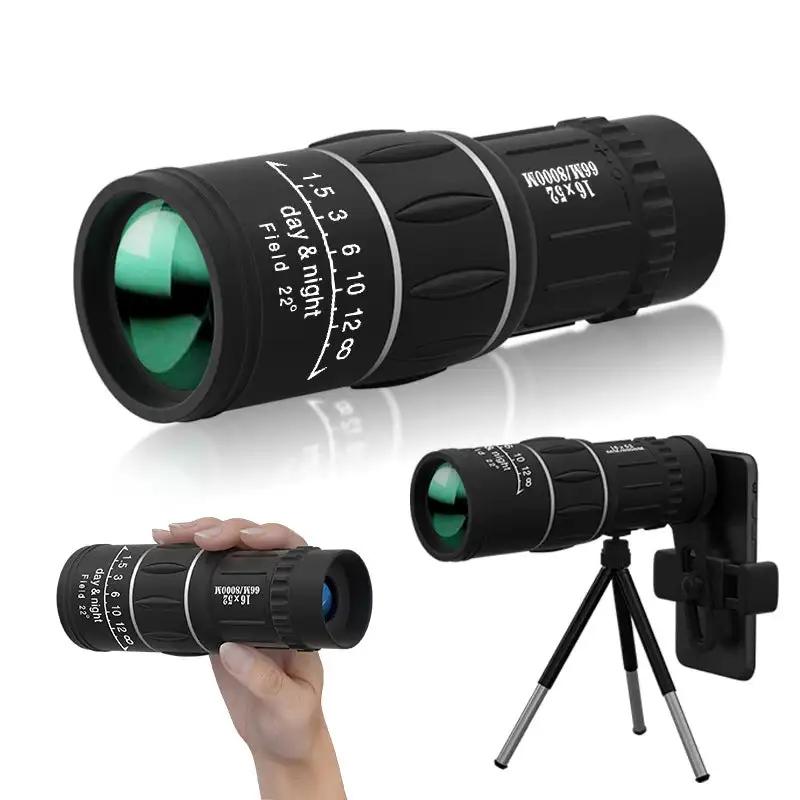 Jumelle monoculaire 16x52 haute puissance zoom double mise au point pour observation pêche longue distance