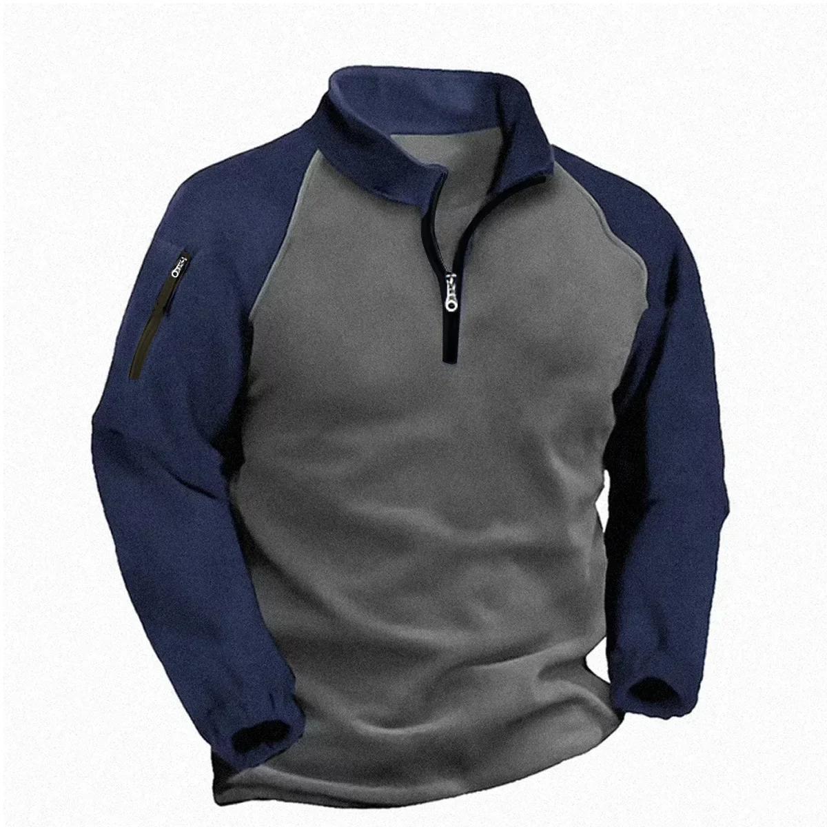 Nouvelle veste tactique mi-zippée 2024 pour pêche hivernale - Pull polaire homme chasse outdoor