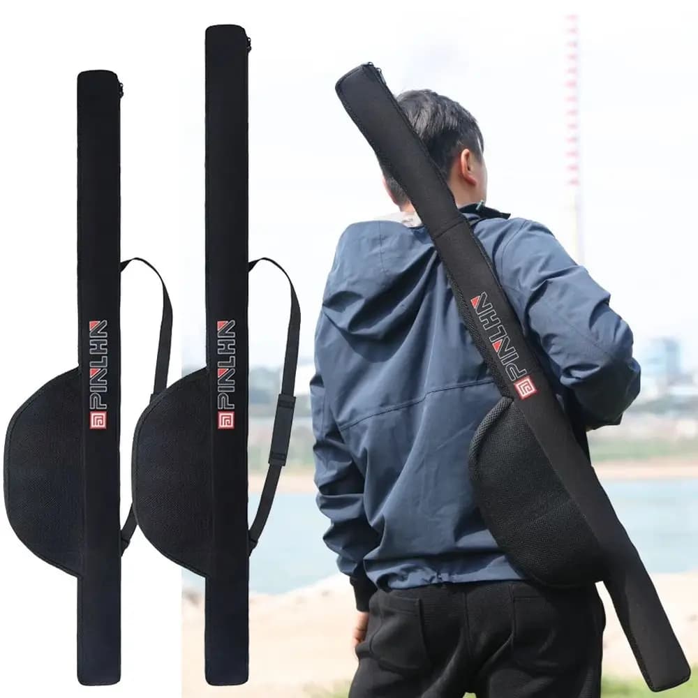 Sac à canne pliable portable avec bretelle 118/128cm pour transport facile de votre matériel de pêche
