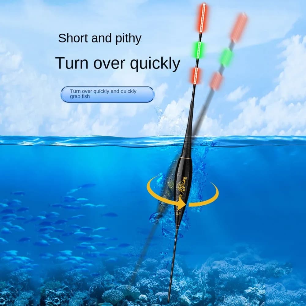Flotteur LED longue queue haute sensibilité pour pêche de nuit - tube coulissant avec capteur gravité