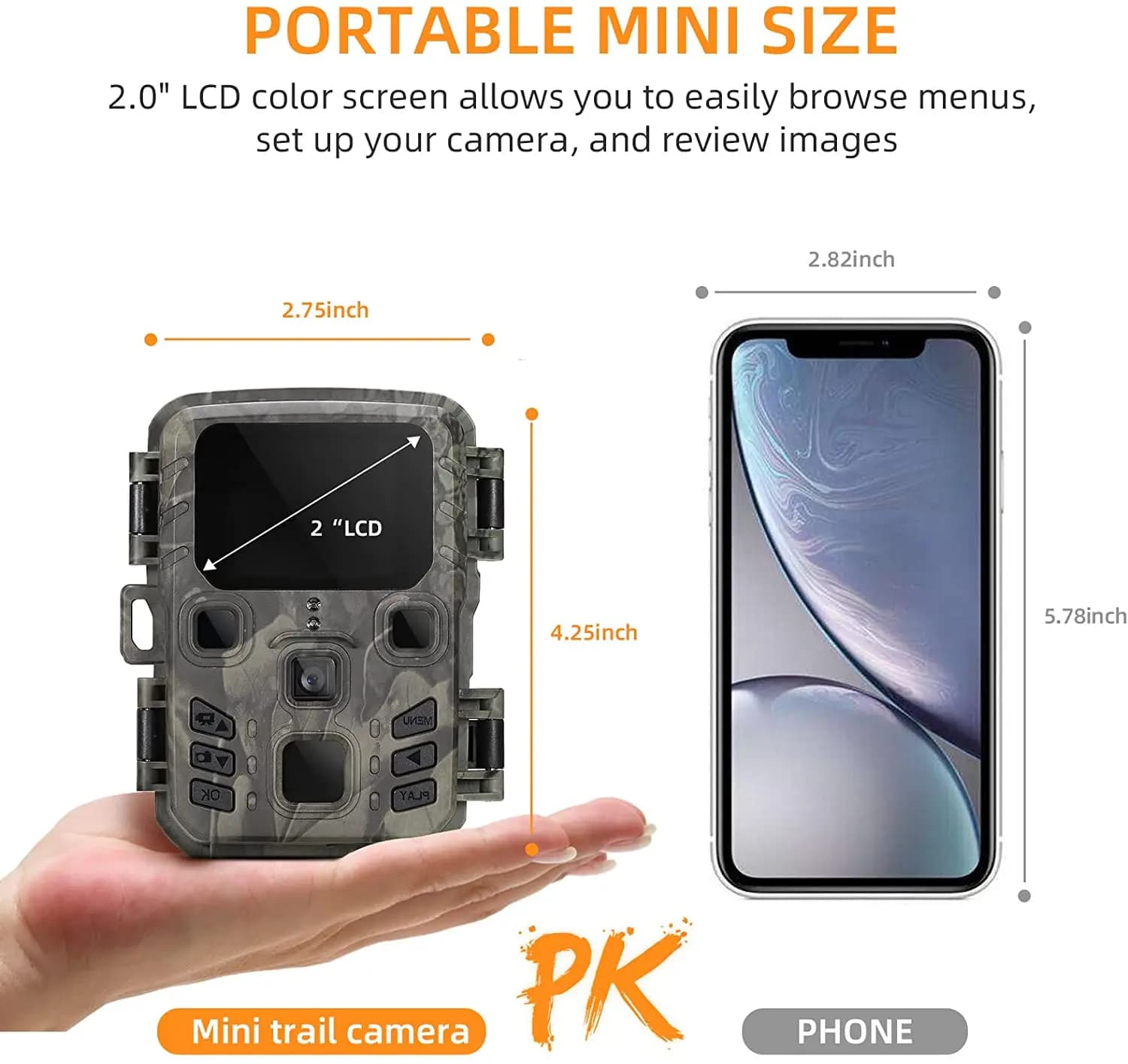 Pack 2 caméras hunting mini 20MP 1080P vision nocturne infrarouge détection mouvement piège photo