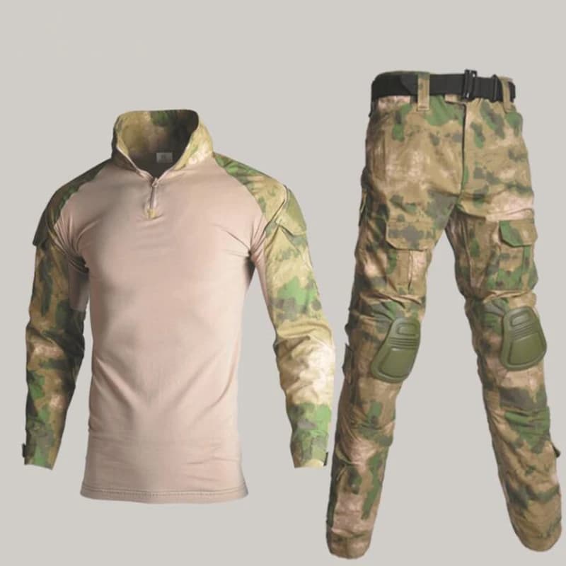 Combinaison Armée Combat Extérieur - Tenue Tactique Pêche Randonnée Chasse avec Protections