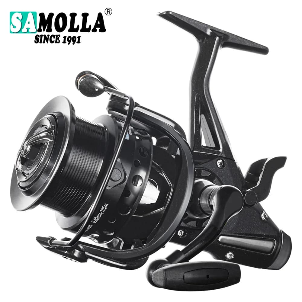 Moulinet de pêche à la carpe spinning double frein robuste 12-15kg pour accessoires mer et rivière
