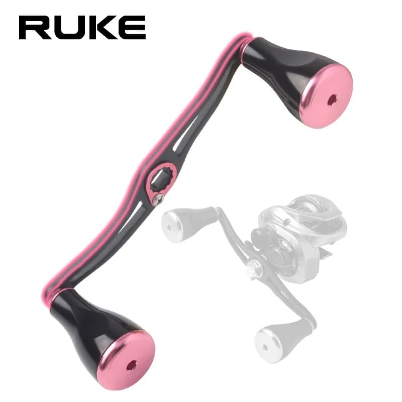 Manivelle de rechange pour moulinet Ruke aluminium double poignée 130mm trou 7*4/8*5mm compatible Daiwa Shimano Abu