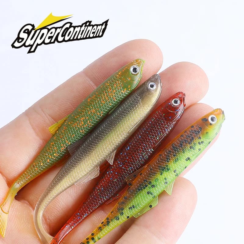 Leurre souple Supercontinent ShadTeez 60mm-80mm - Leurre 3D eyes pour perche, bar et sandre prédateurs