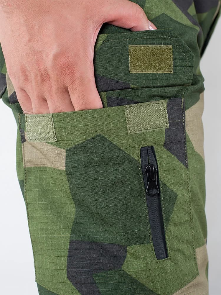 Pantalon tactique camouflage M90 suédois été - Tissu plaid MTP pour pêche discrète