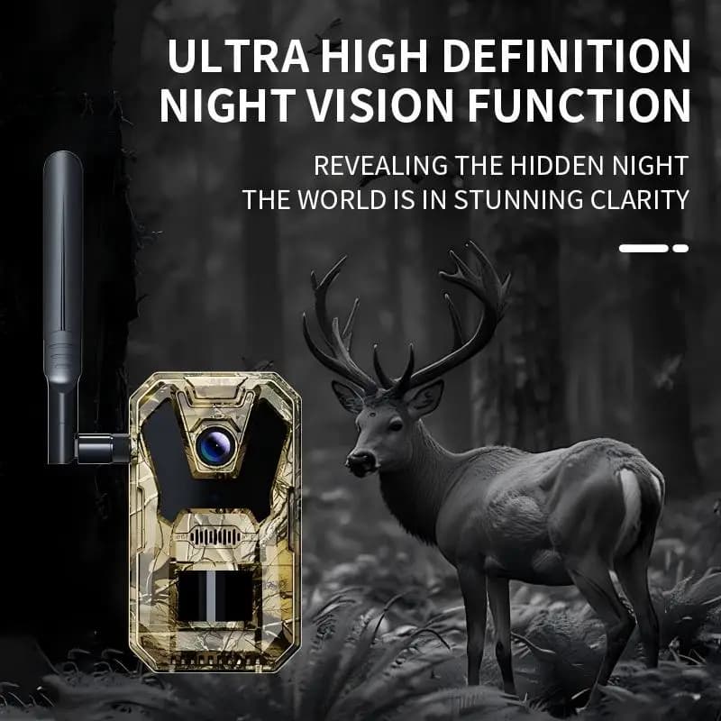 Nouvelle caméra de chasse 4G panneau solaire 4K application vision temps réel détection PIR 940nm animaux