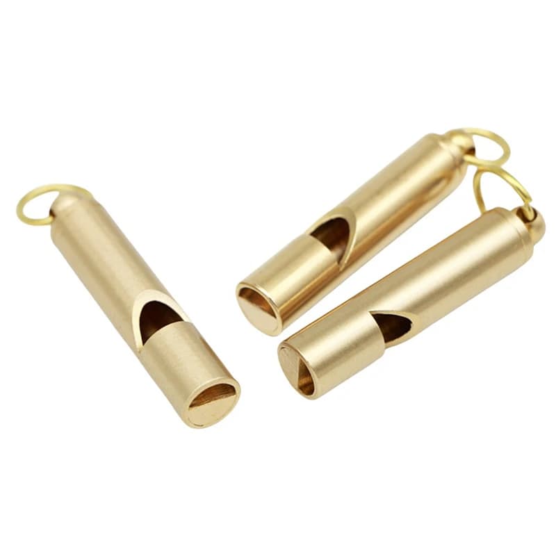 Sifflet arbitre en laiton haute décibel - Accessoire portable pour randonnée et pêche sécurisée