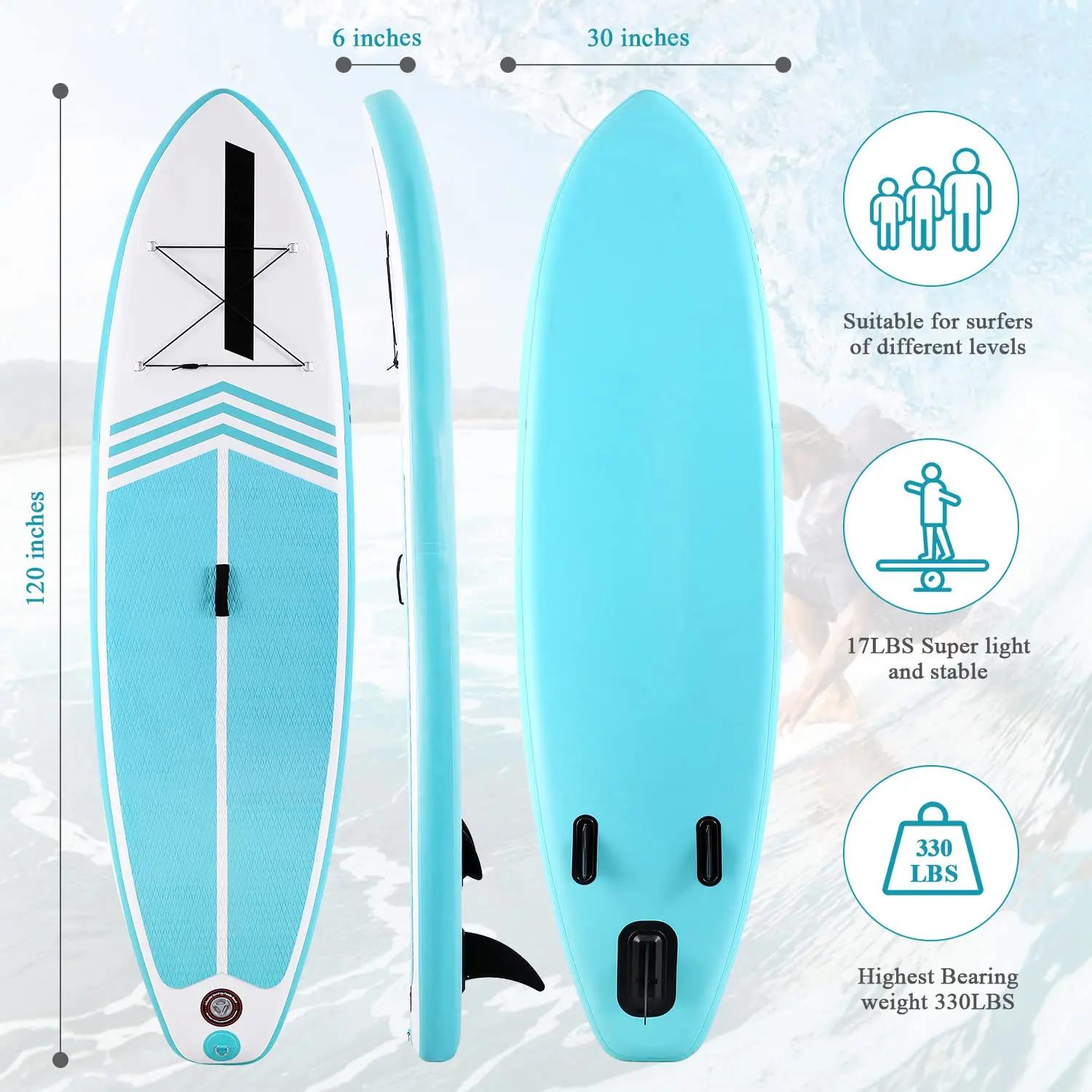 Planche à pagaie gonflable SUP pêche verte avec pompe triple action et accessoires paddle