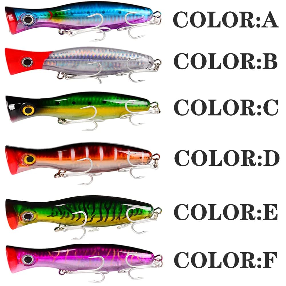 Popper PROBEROS 13cm 43g - leurre dur surface avec 2 triples hameçons pour pêche carpe