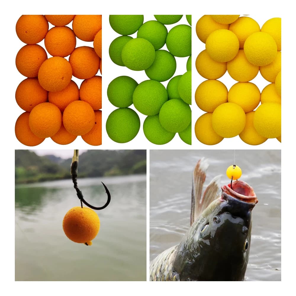 10 boilies pop-up multicolores pour pêche carpe - billes EVA flottantes et appâts aromatisés